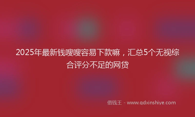 2025年最新钱嗖嗖容易下款嘛，汇总5个无视综合评分不足的网贷