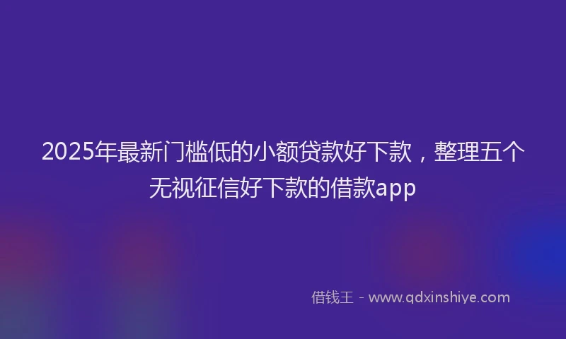 2025年最新门槛低的小额贷款好下款，整理五个无视征信好下款的借款app