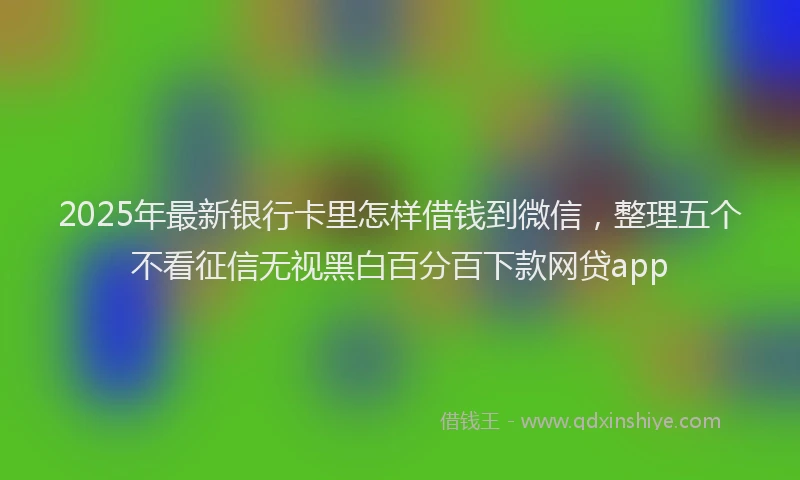 2025年最新银行卡里怎样借钱到微信，整理五个不看征信无视黑白百分百下款网贷app