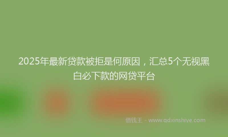 2025年最新贷款被拒是何原因，汇总5个无视黑白必下款的网贷平台