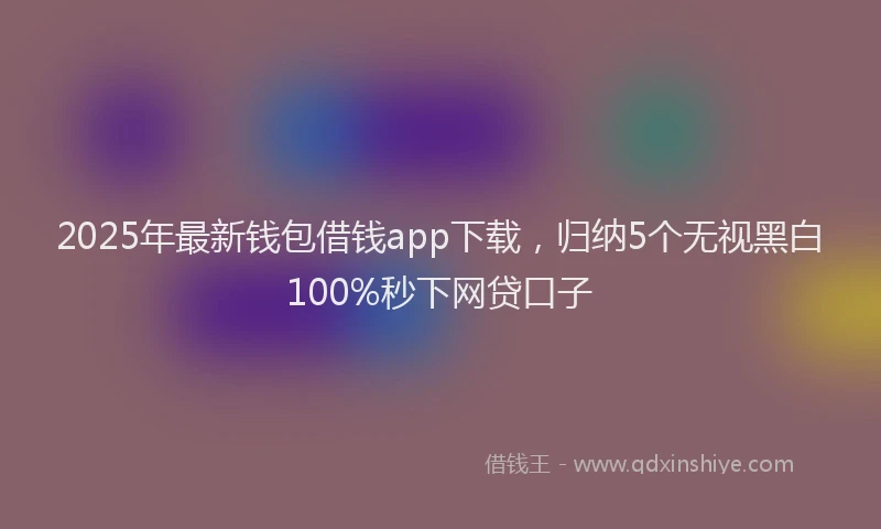 2025年最新钱包借钱app下载，归纳5个无视黑白100%秒下网贷口子