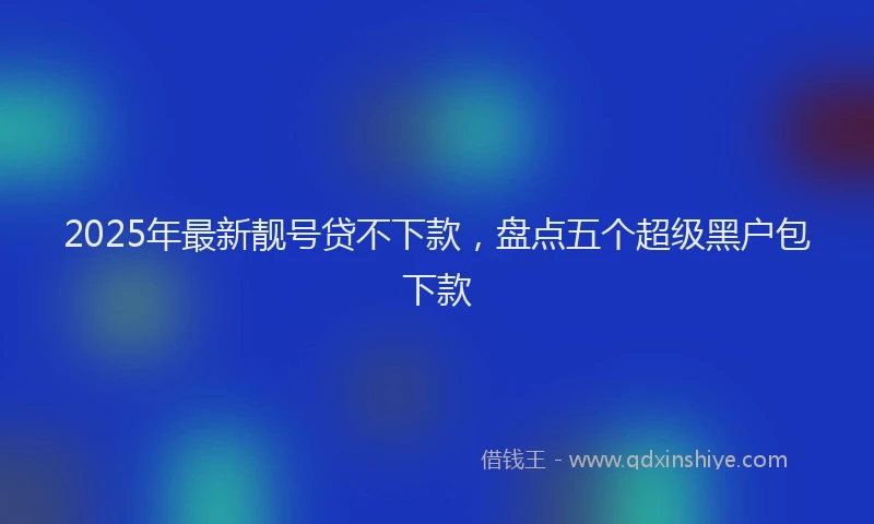 2025年最新靓号贷不下款，盘点五个超级黑户包下款
