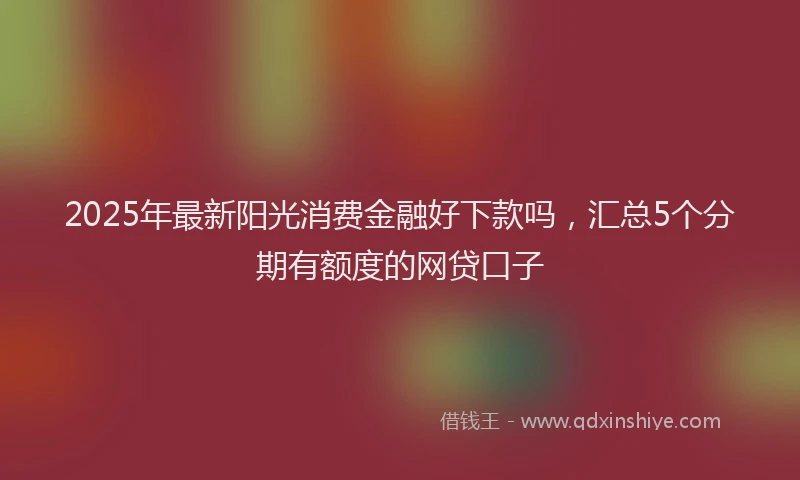 2025年最新阳光消费金融好下款吗，汇总5个分期有额度的网贷口子