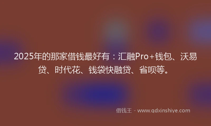 2025年的那家借钱最好有：汇融Pro+钱包、沃易贷、时代花、钱袋快融贷、省呗等。