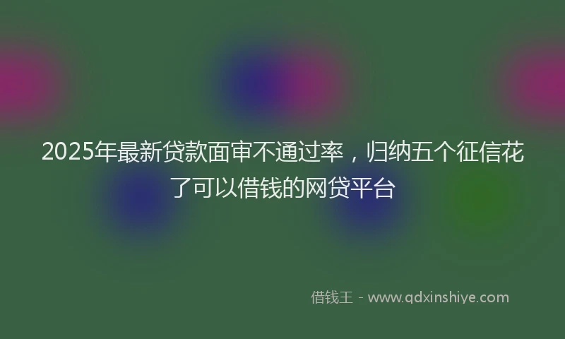 2025年最新贷款面审不通过率，归纳五个征信花了可以借钱的网贷平台