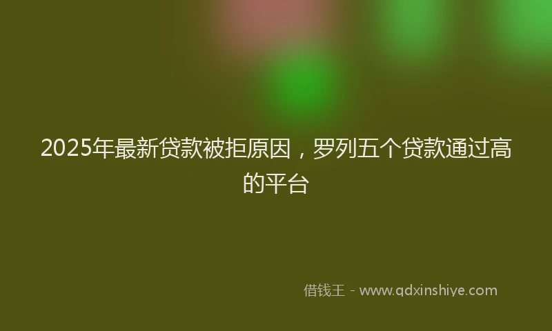 2025年最新贷款被拒原因，罗列五个贷款通过高的平台