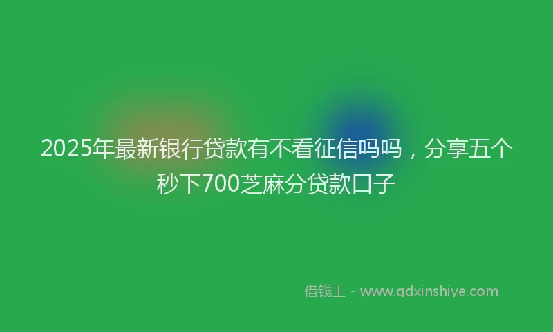 2025年最新银行贷款有不看征信吗吗，分享五个秒下700芝麻分贷款口子