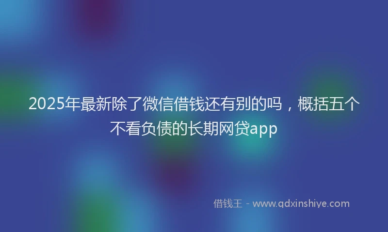 2025年最新除了微信借钱还有别的吗，概括五个不看负债的长期网贷app