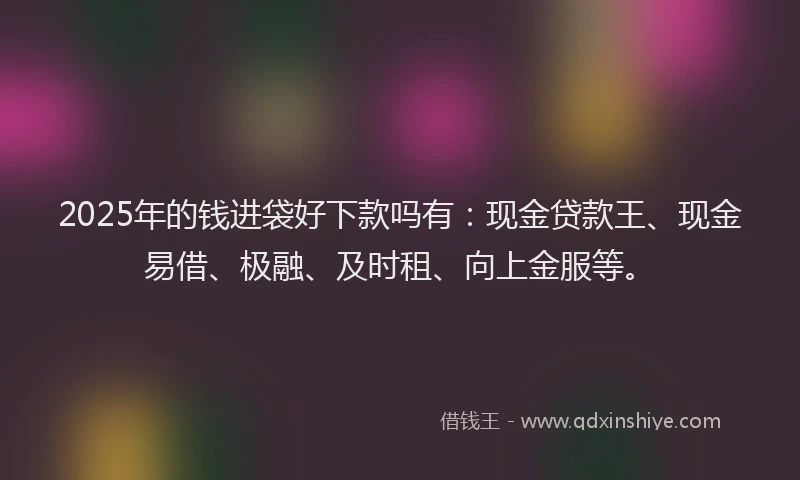 2025年的钱进袋好下款吗有：现金贷款王、现金易借、极融、及时租、向上金服等。
