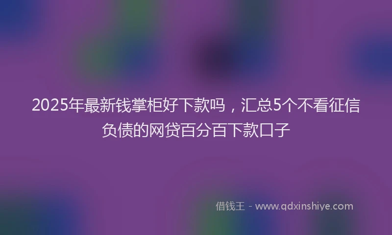 2025年最新钱掌柜好下款吗，汇总5个不看征信负债的网贷百分百下款口子
