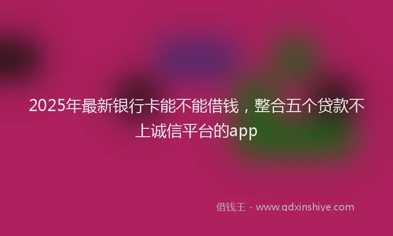2025年最新银行卡能不能借钱，整合五个贷款不上诚信平台的app