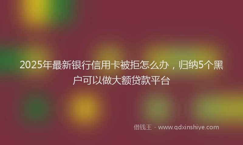 2025年最新银行信用卡被拒怎么办，归纳5个黑户可以做大额贷款平台