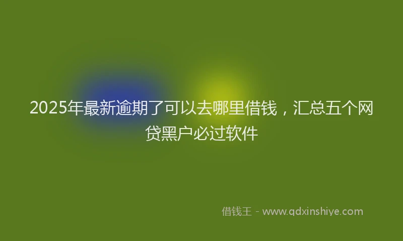 2025年最新逾期了可以去哪里借钱，汇总五个网贷黑户必过软件