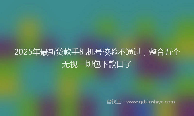 2025年最新贷款手机机号校验不通过，整合五个无视一切包下款口子