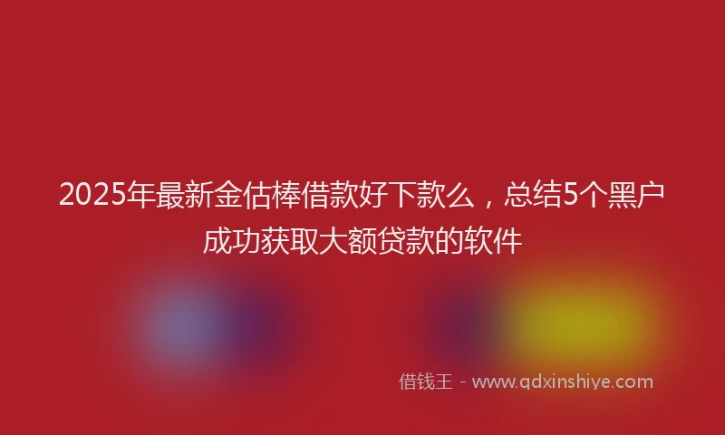 2025年最新金估棒借款好下款么，总结5个黑户成功获取大额贷款的软件