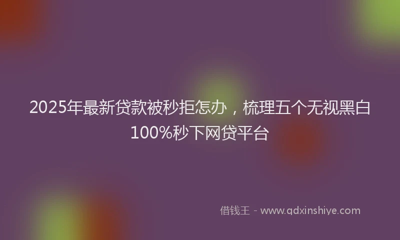2025年最新贷款被秒拒怎办，梳理五个无视黑白100%秒下网贷平台