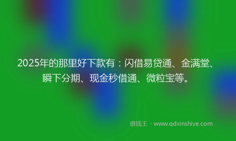 2025年的那里好下款有：闪借易贷通、金满堂、瞬下分期、现金秒借通、微粒宝等。