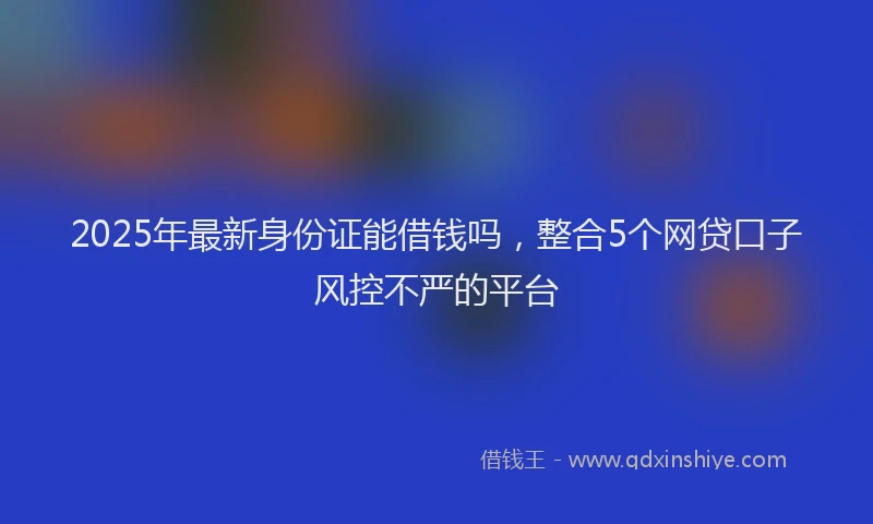 2025年最新身份证能借钱吗，整合5个网贷口子风控不严的平台