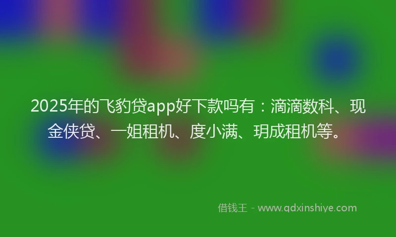2025年的飞豹贷app好下款吗有：滴滴数科、现金侠贷、一姐租机、度小满、玥成租机等。