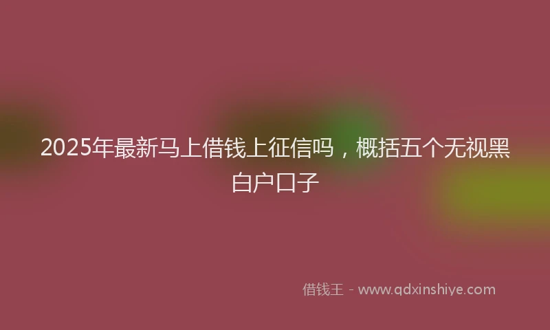 2025年最新马上借钱上征信吗，概括五个无视黑白户口子