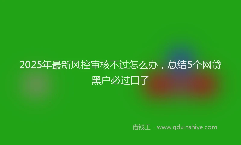 2025年最新风控审核不过怎么办，总结5个网贷黑户必过口子