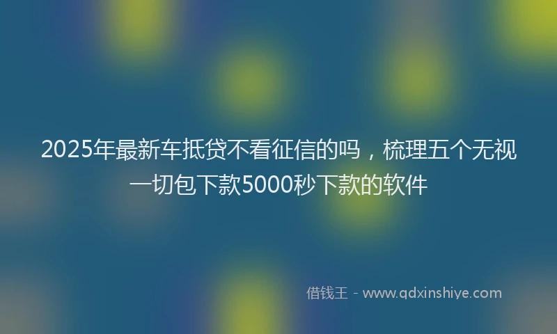 2025年最新车抵贷不看征信的吗，梳理五个无视一切包下款5000秒下款的软件