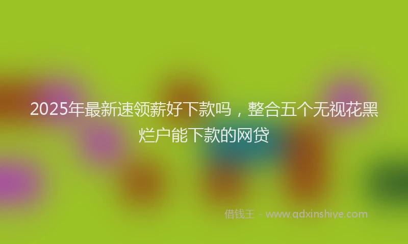 2025年最新速领薪好下款吗，整合五个无视花黑烂户能下款的网贷
