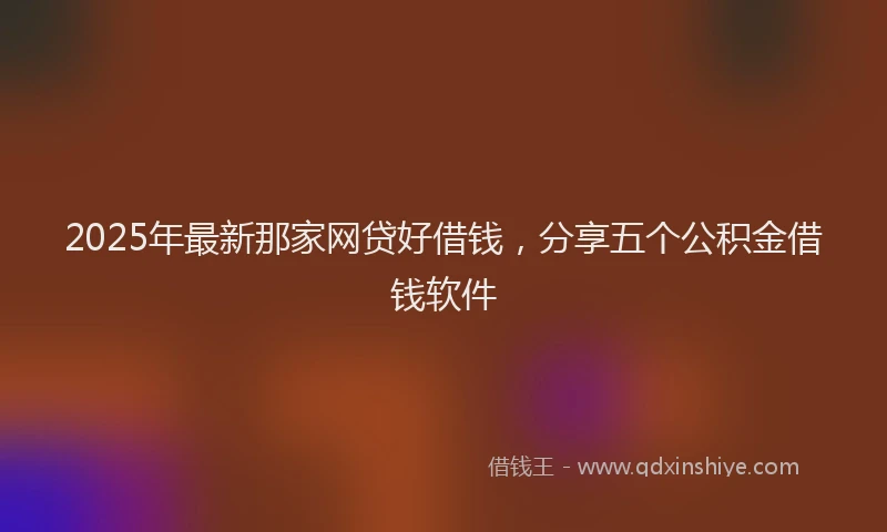 2025年最新那家网贷好借钱，分享五个公积金借钱软件