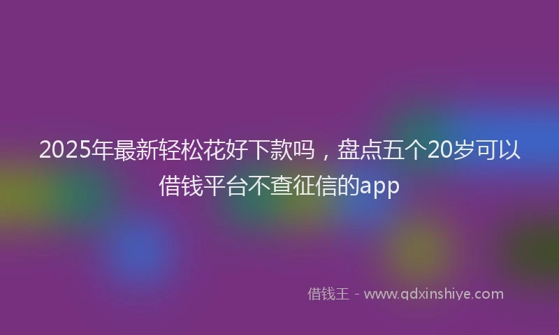 2025年最新轻松花好下款吗，盘点五个20岁可以借钱平台不查征信的app