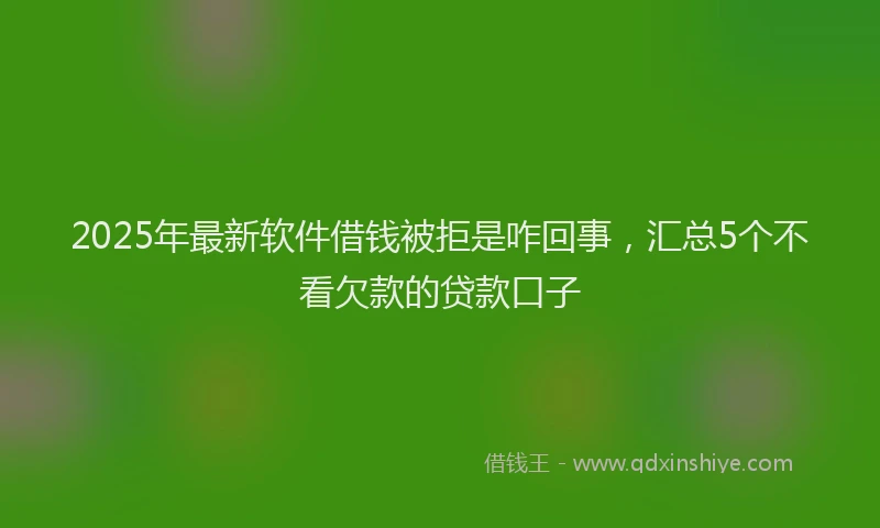 2025年最新软件借钱被拒是咋回事，汇总5个不看欠款的贷款口子