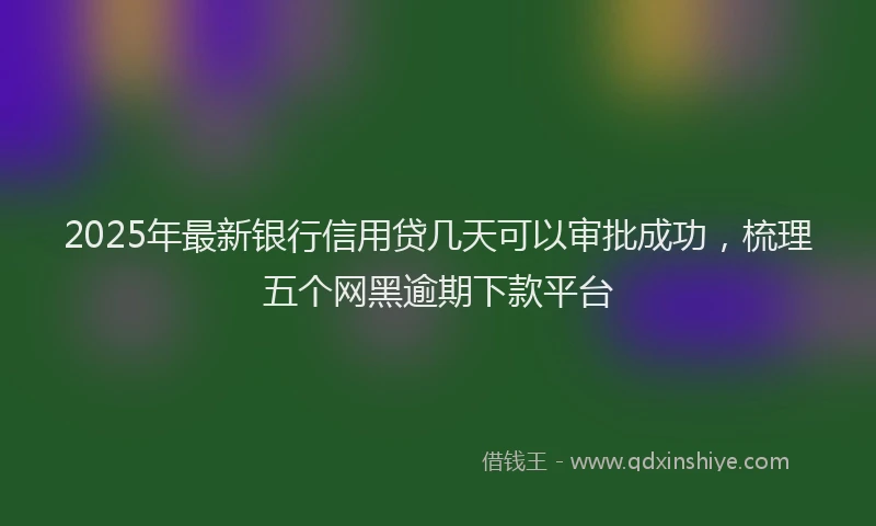 2025年最新银行信用贷几天可以审批成功，梳理五个网黑逾期下款平台