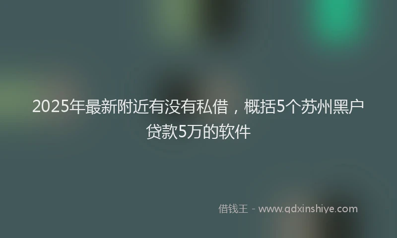 2025年最新附近有没有私借，概括5个苏州黑户贷款5万的软件