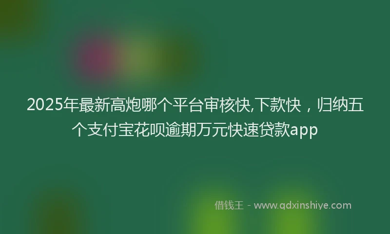 2025年最新高炮哪个平台审核快,下款快，归纳五个支付宝花呗逾期万元快速贷款app