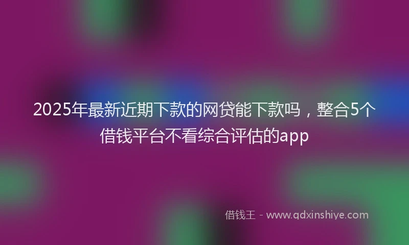 2025年最新近期下款的网贷能下款吗，整合5个借钱平台不看综合评估的app