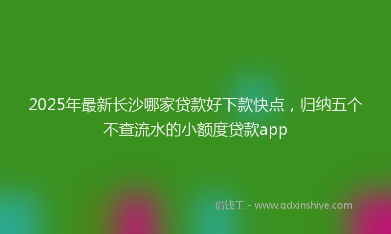 2025年最新长沙哪家贷款好下款快点，归纳五个不查流水的小额度贷款app