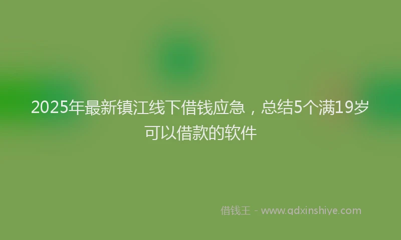 2025年最新镇江线下借钱应急，总结5个满19岁可以借款的软件