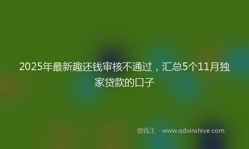 2025年最新趣还钱审核不通过，汇总5个11月独家贷款的口子