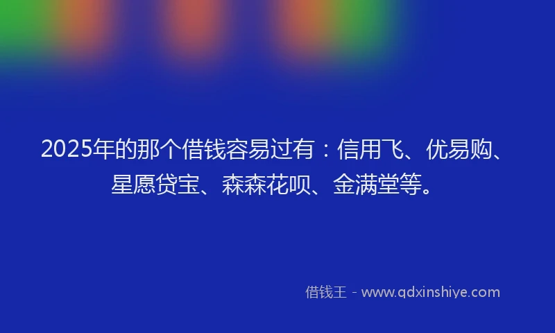 2025年的那个借钱容易过有：信用飞、优易购、星愿贷宝、森森花呗、金满堂等。