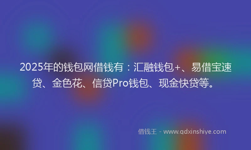 2025年的钱包网借钱有：汇融钱包+、易借宝速贷、金色花、信贷Pro钱包、现金快贷等。