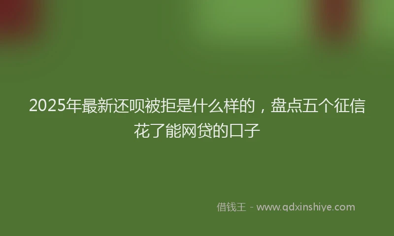 2025年最新还呗被拒是什么样的，盘点五个征信花了能网贷的口子