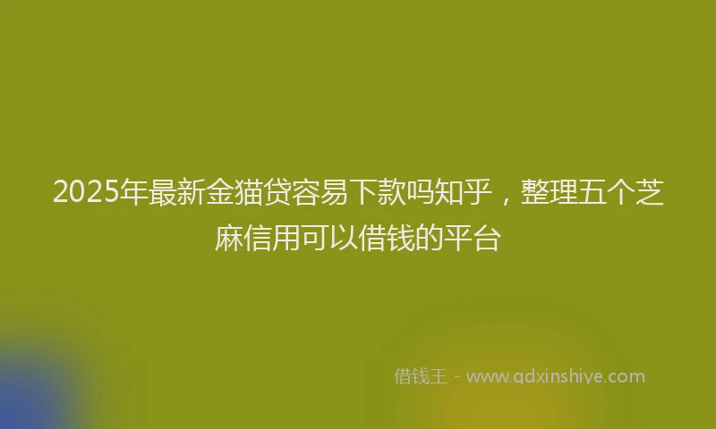 2025年最新金猫贷容易下款吗知乎，整理五个芝麻信用可以借钱的平台