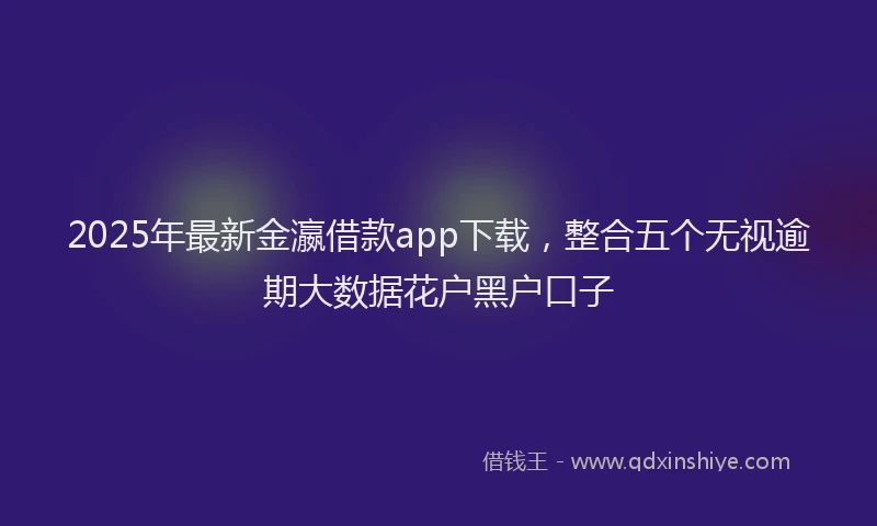 2025年最新金瀛借款app下载，整合五个无视逾期大数据花户黑户口子