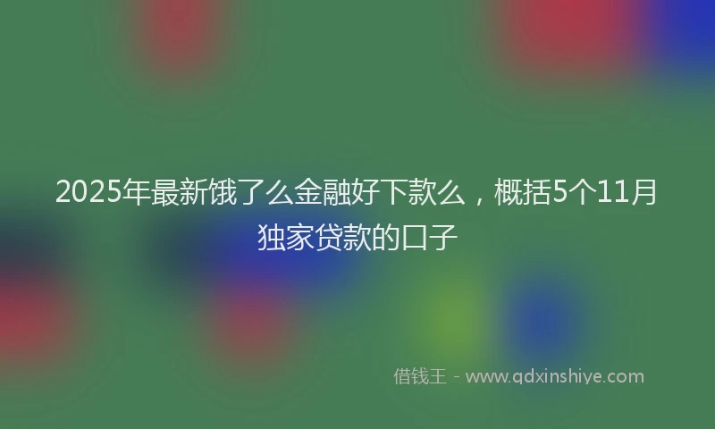 2025年最新饿了么金融好下款么，概括5个11月独家贷款的口子
