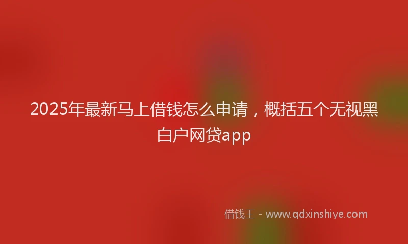 2025年最新马上借钱怎么申请，概括五个无视黑白户网贷app