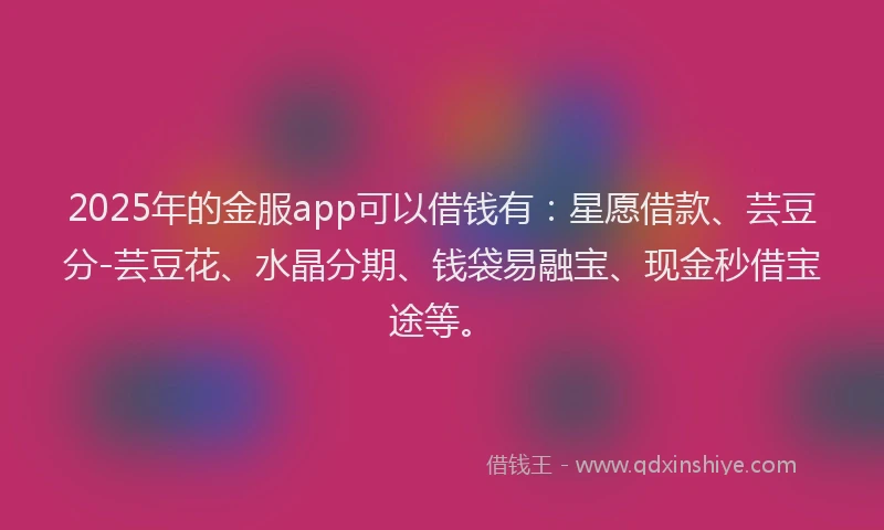 2025年的金服app可以借钱有：星愿借款、芸豆分-芸豆花、水晶分期、钱袋易融宝、现金秒借宝途等。