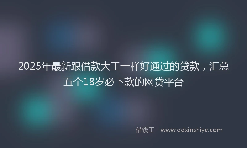 2025年最新跟借款大王一样好通过的贷款，汇总五个18岁必下款的网贷平台