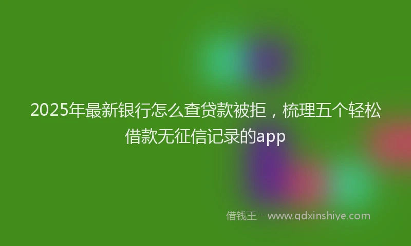 2025年最新银行怎么查贷款被拒，梳理五个轻松借款无征信记录的app