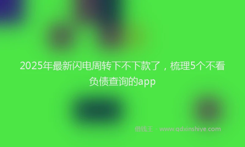 2025年最新闪电周转下不下款了,梳理5个不看负债查询的app