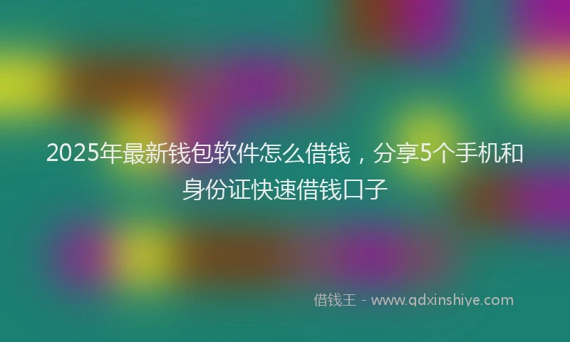 2025年最新钱包软件怎么借钱，分享5个手机和身份证快速借钱口子