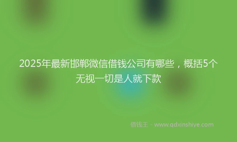 2025年最新邯郸微信借钱公司有哪些，概括5个无视一切是人就下款